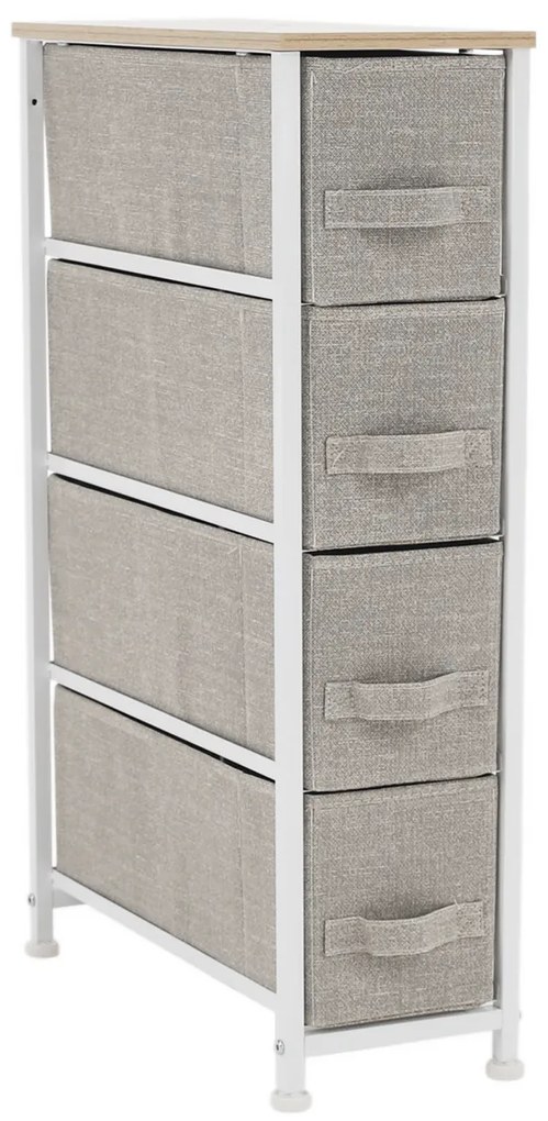 Komoda OFELIA s látkovými zásuvkami, biela