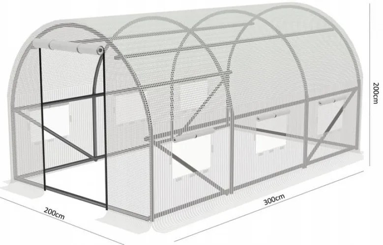 GARDEN LINE Záhradný fóliovník biely 3mx2mx2m GardenLine TUN5569