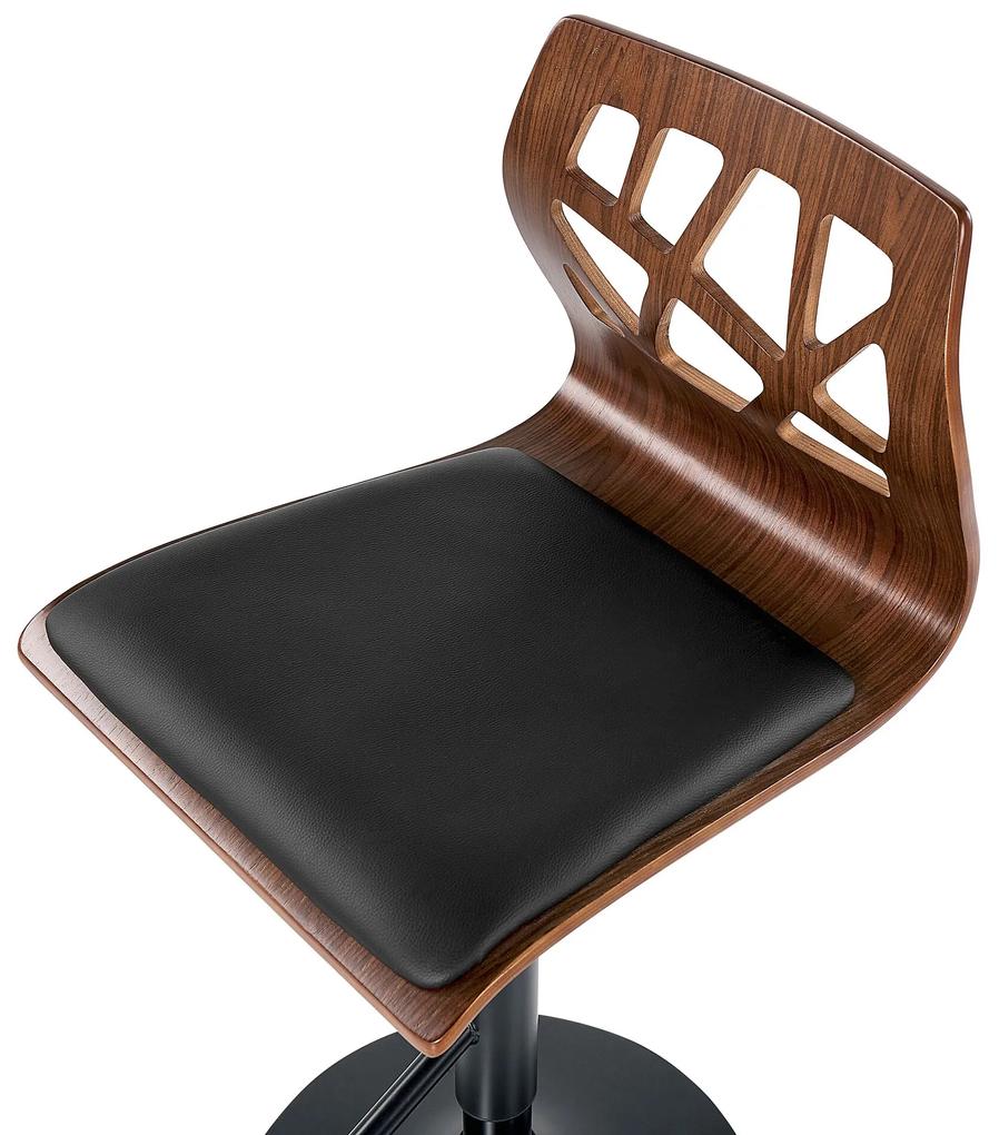 Barová stolička tmavé drevo/čierna PETERSBURG II Beliani