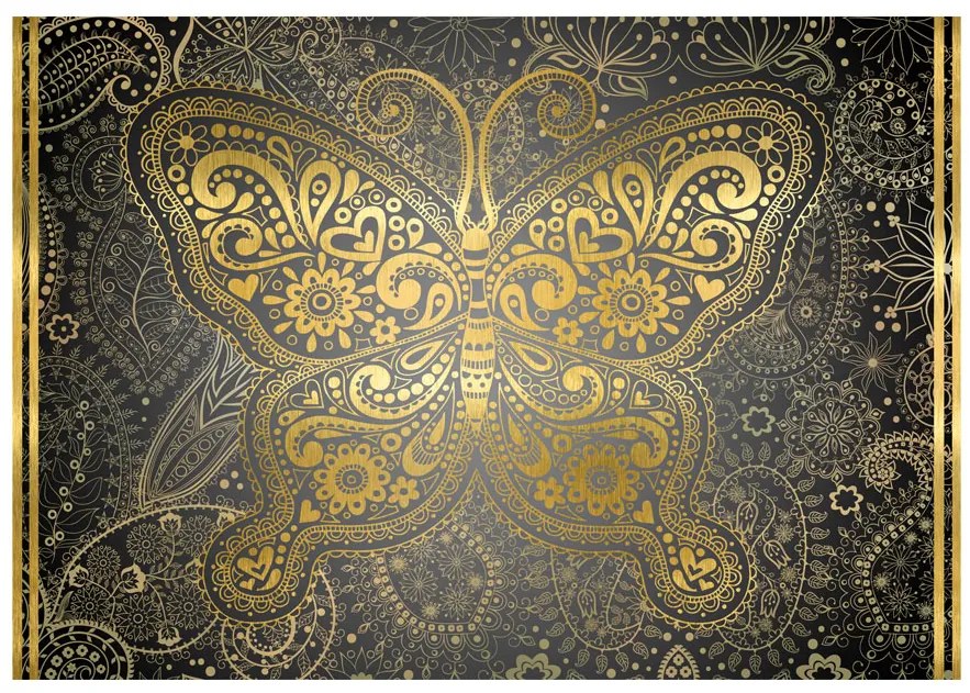 Artgeist Fototapeta - Golden Butterfly Veľkosť: 200x140, Verzia: Premium