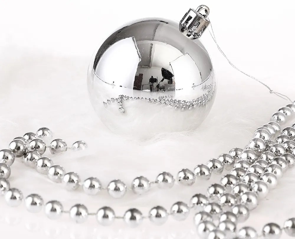 Súprava vianočných gulí REGALO 100 ks strieborná