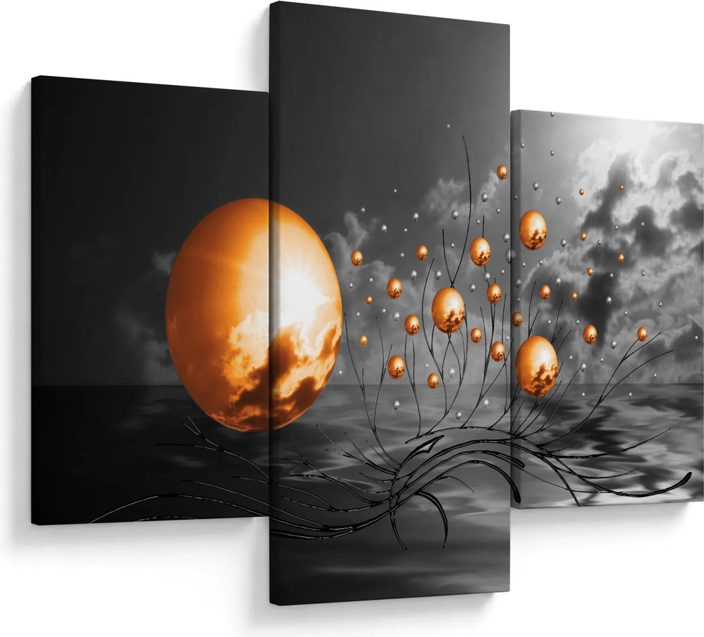 Obraz oranžových abstraktných gulí (90x60 cm)