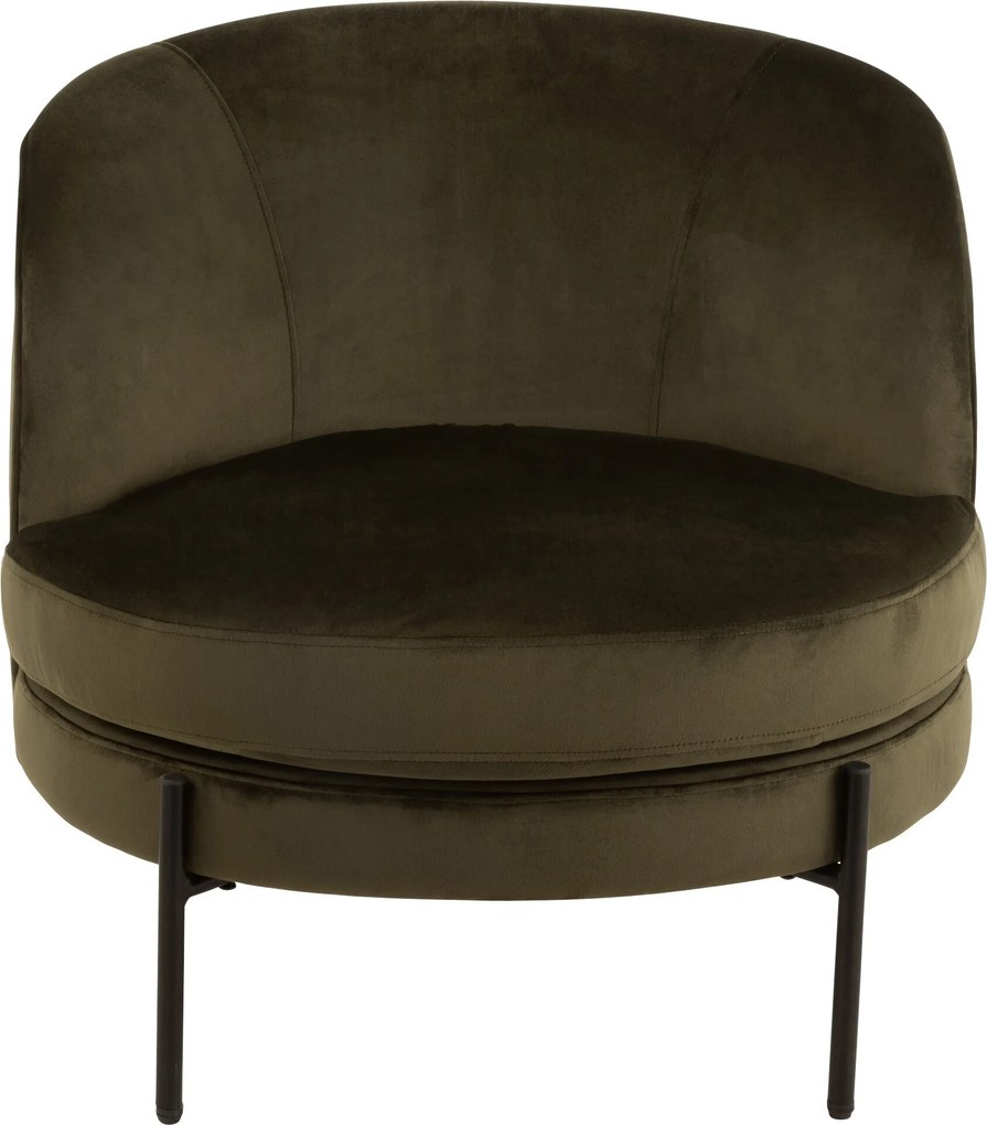 Zelené zamatové okrúhle kreslo Lounge chair Jammy Green - 71*67*66cm