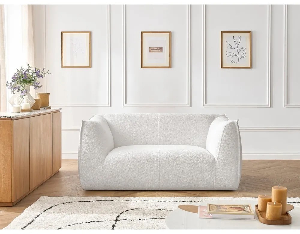 Biela pohovka z textílie buklé 170 cm Giorgia – Bobochic Paris