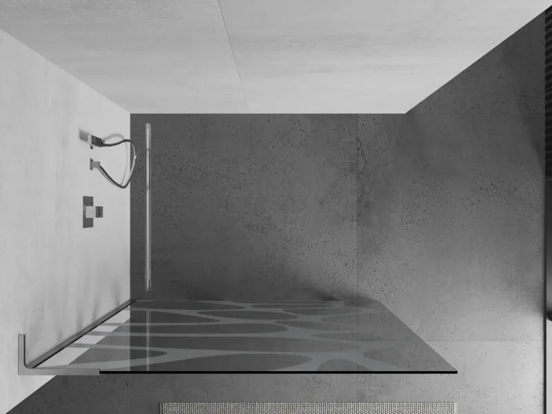 Mexen Kioto L, sprchová zástena Walk-In 80 x 200 cm, 8mm číre sklo biely vzor, chrómový profil, 800-080-103-01-97