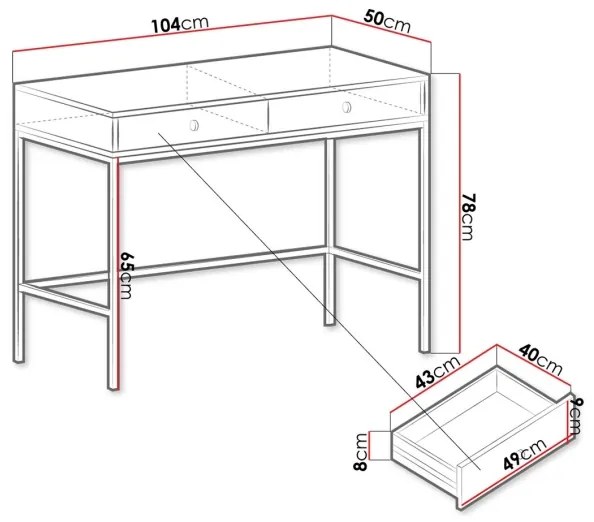 Konzolový stolík MONO 78x104 cm béžový/čierny