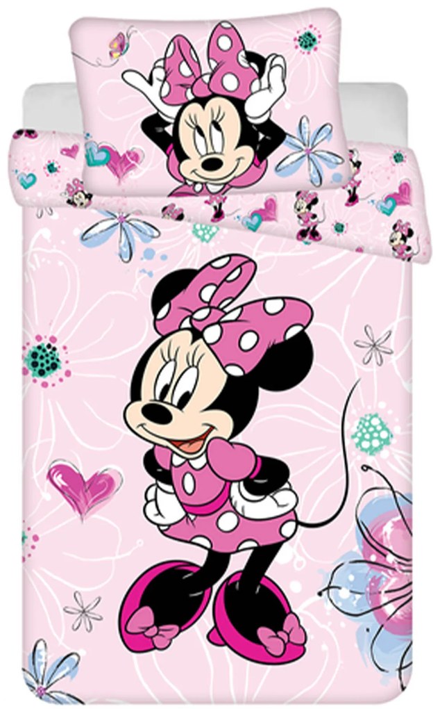 Jerry Fabrics Detské bavlnené obliečky – Minnie "Flowers 02" baby