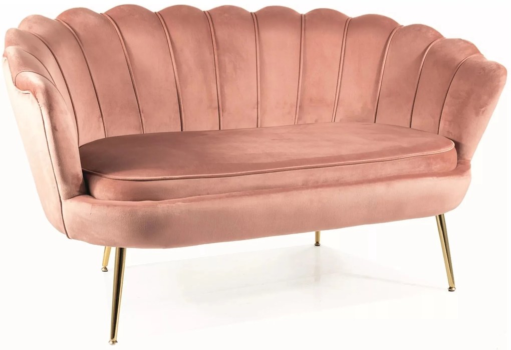 Dvoumístná pohovka Camellia samet starorůžová