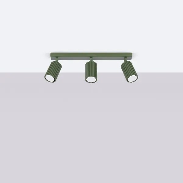 Sollux SL.1619 - Bodové svietidlo KARBON 3xGU10/10W/230V zelená