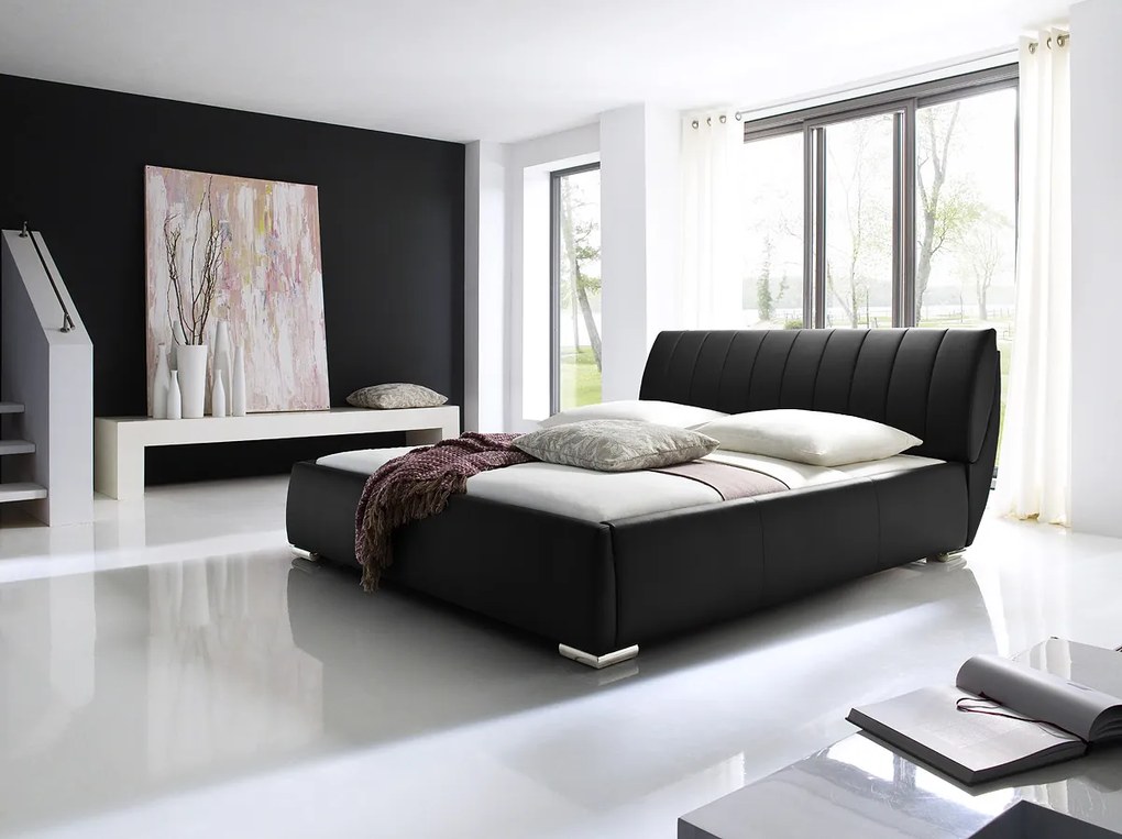 Čalúnená posteľ BERN 180x200, čierna