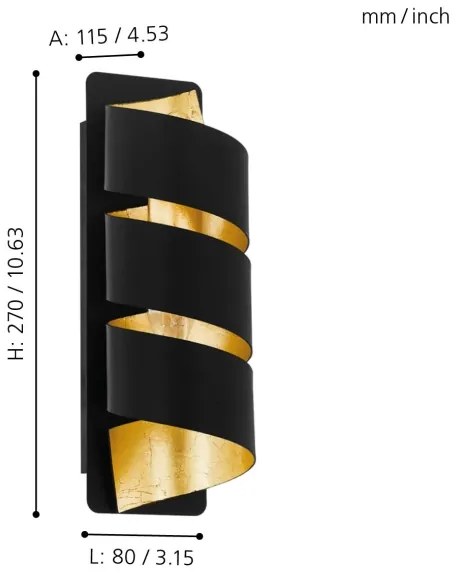 Eglo 98755 - Nástenné svietidlo ELIZONDO 1xE14/40W/230V