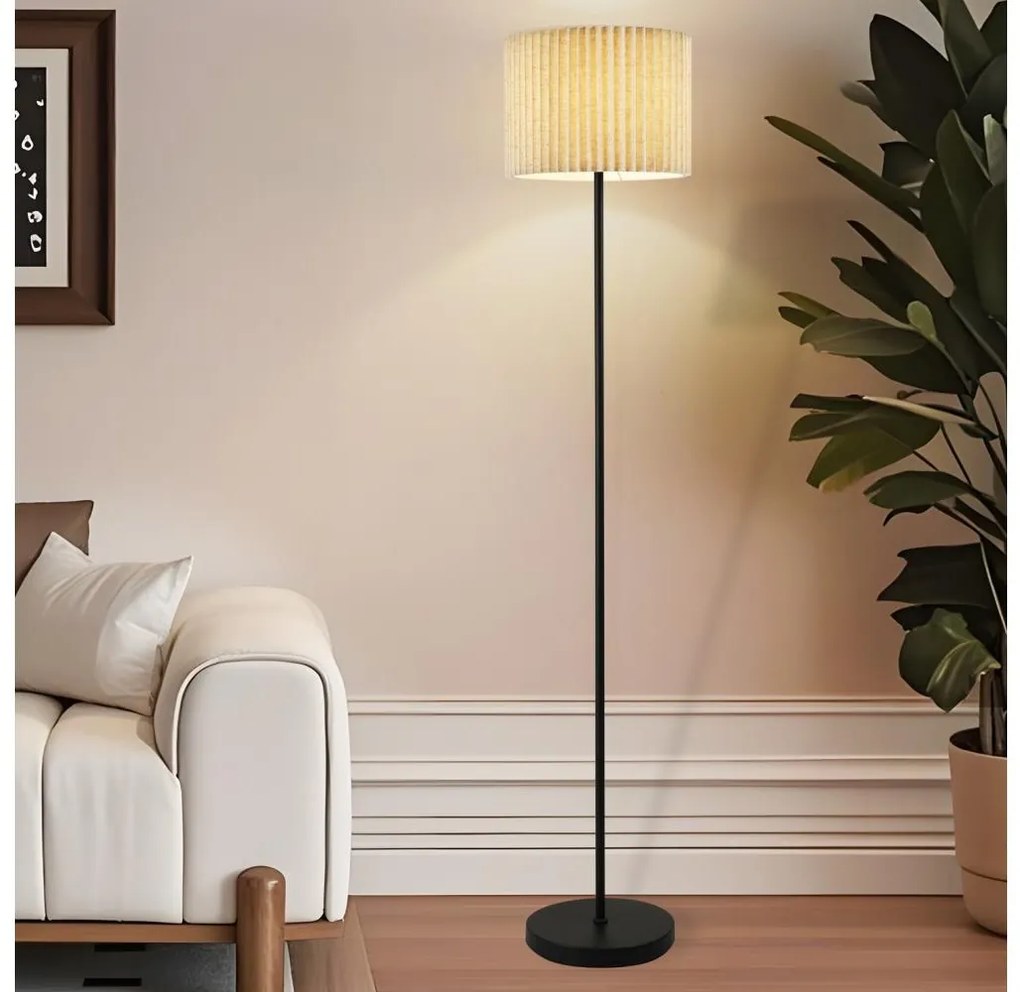 Brilagi - Stojacia lampa NORDIC WAVE 1xE27/15W/230V ľan/čierna