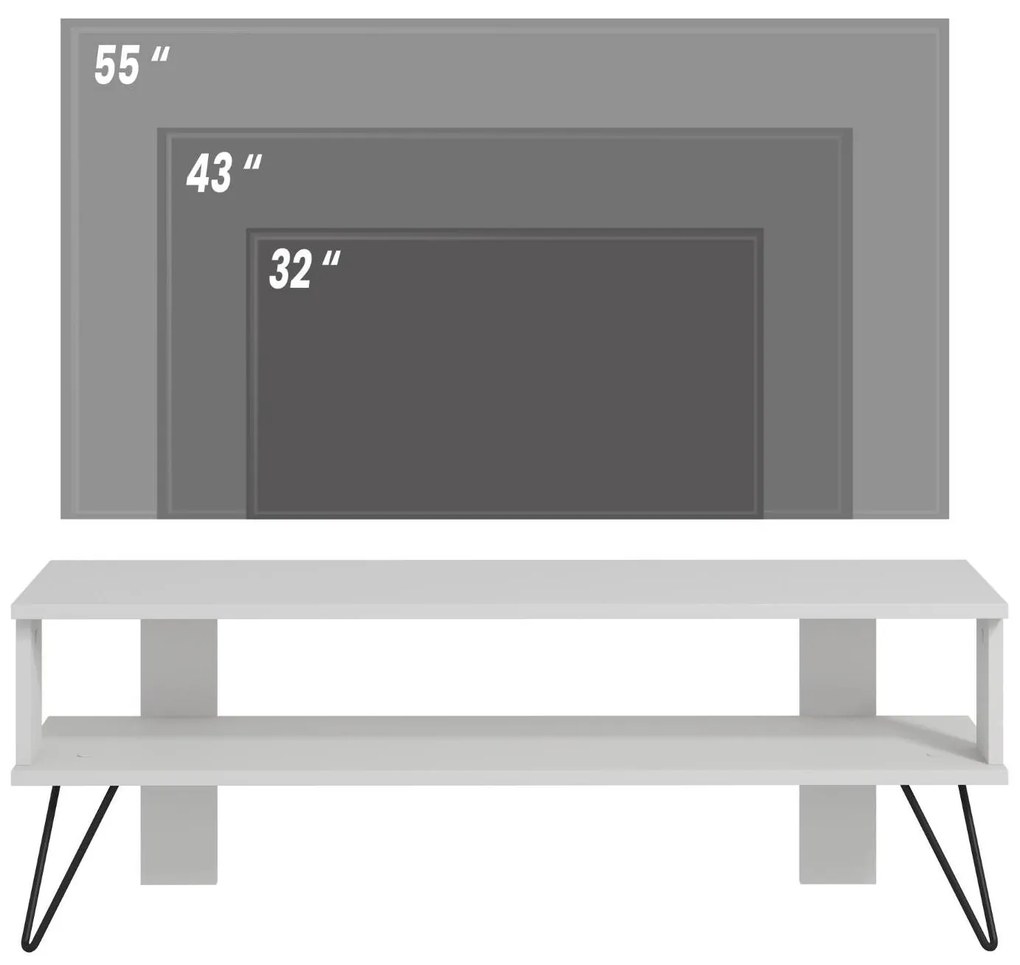 TV stolík/skrinka Dual (biela). Akcia -20%. Vlastná spoľahlivá doprava až k Vám domov. 1107984