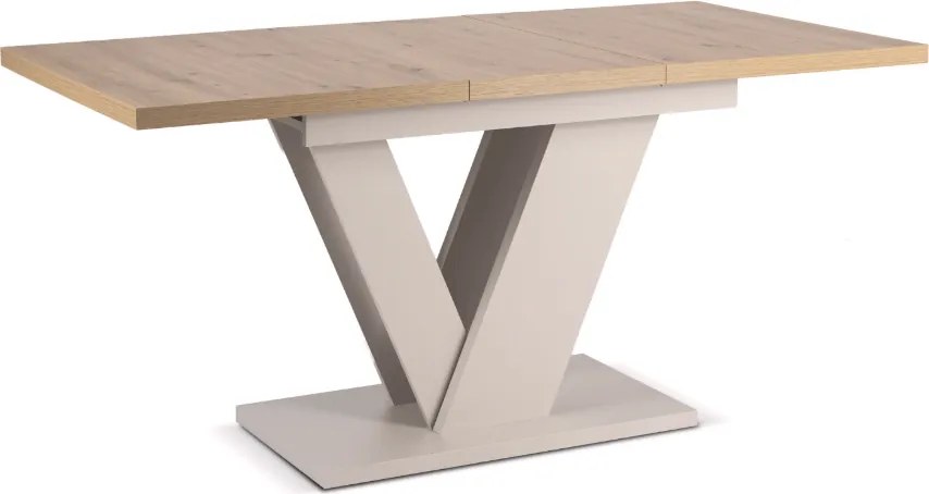 Rozkladací stôl CLARK 120-160 cm, dub Artisan/kašmír