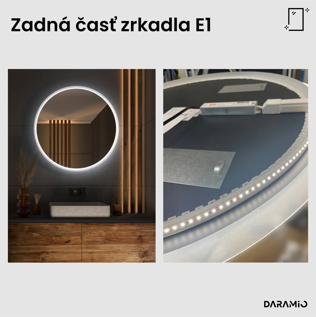 Okrúhle zrkadlo s LED osvetlením E1