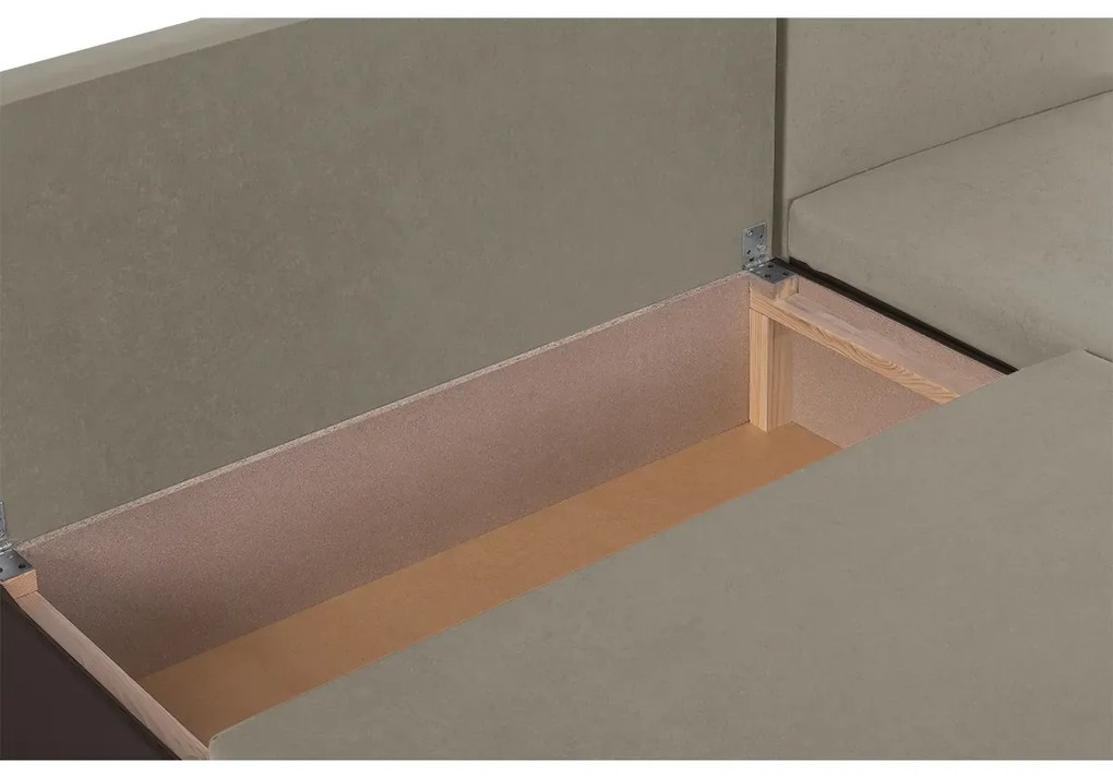 Rozkládací rohová sedací souprava ROLO Béžová/Hnědá