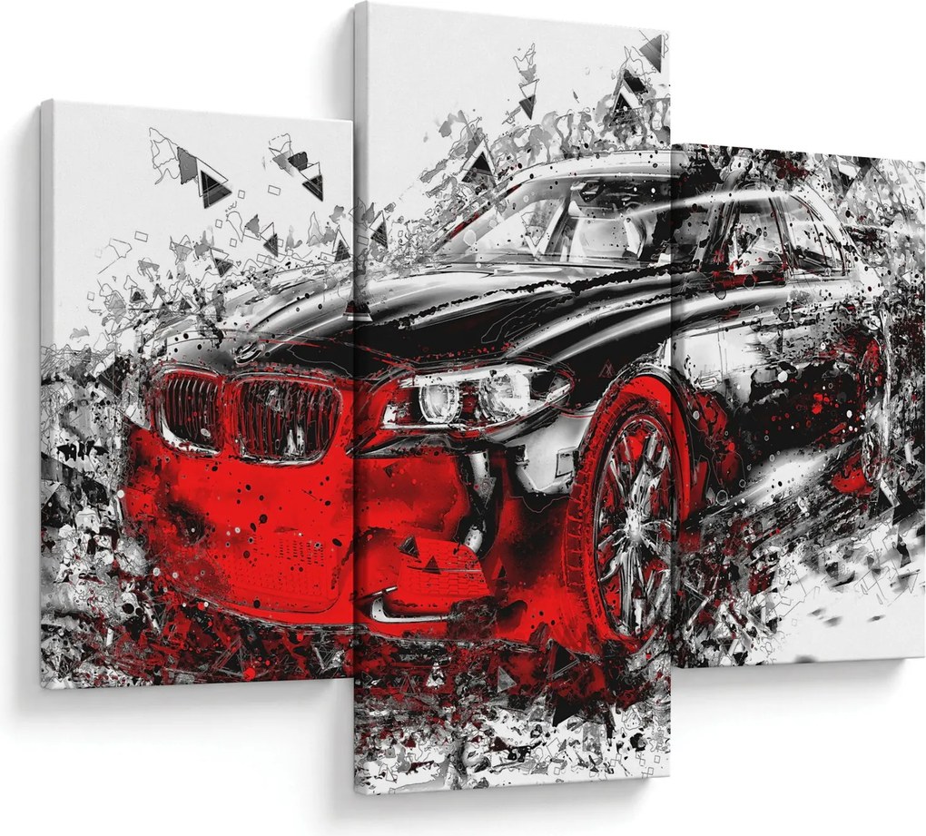 Obraz - Maľované auto v akcii (90x60 cm)