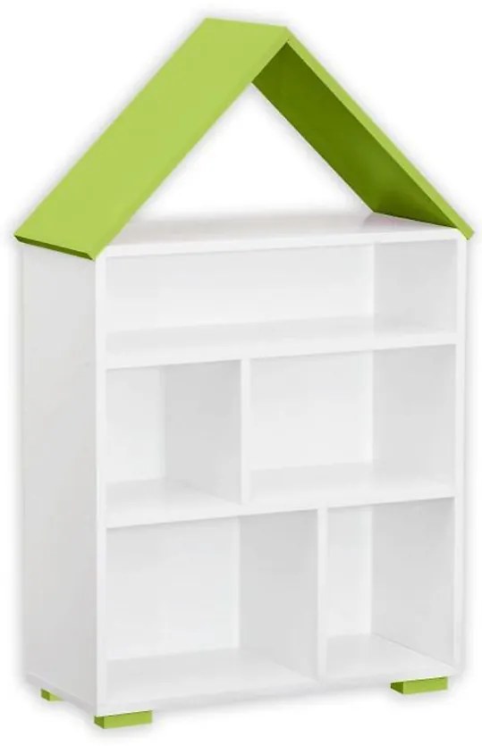 Detský regál domček  Bb01  biela/zelená