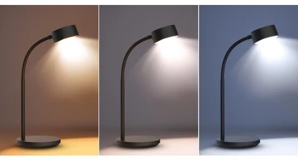 Solight WO3000-B- LED Stmievateľná stolná lampa LED/4,5W/5V 3000/4000/6500K čierna