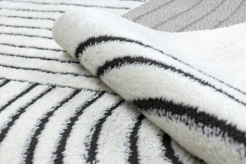 Dywany Łuszczów, Kusový koberec Mode 8587 geometric cream/black, 140x190, béžová, chodba / predsieň