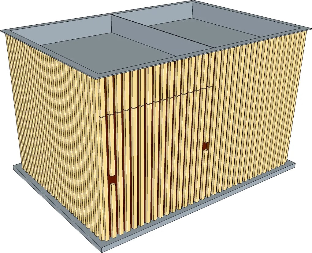 DESIGN FACTORY - Cyklobox de Luxe 5 – 6 bicyklov, farba natur, (1,6 x 2,3 m), CYKL5-6 - domceknazahradu.sk