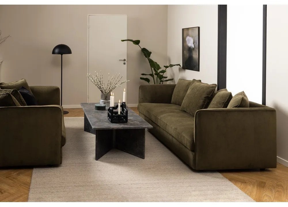 Čierny mramorový konferenčný stolík 70x140 cm Vega – Actona