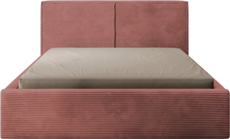 Posteľ Inez 180x200 cm, terracota štruktúrovaná látka
