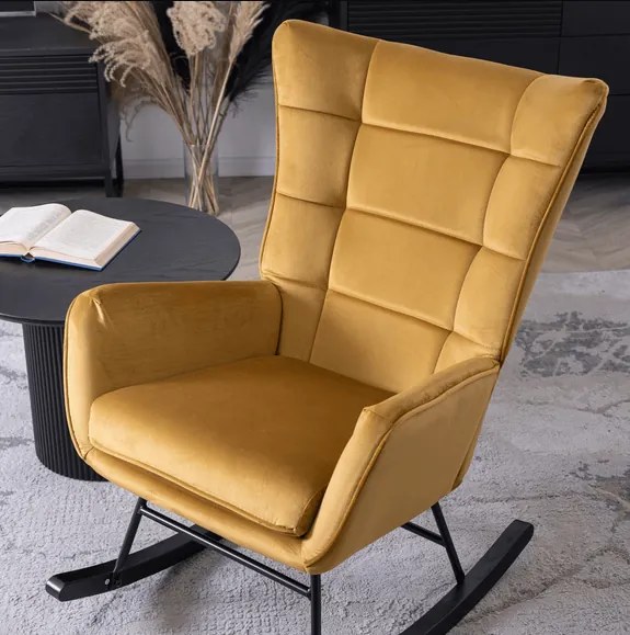 Kreslo ANTONIO hojdacie, béžová tkanina