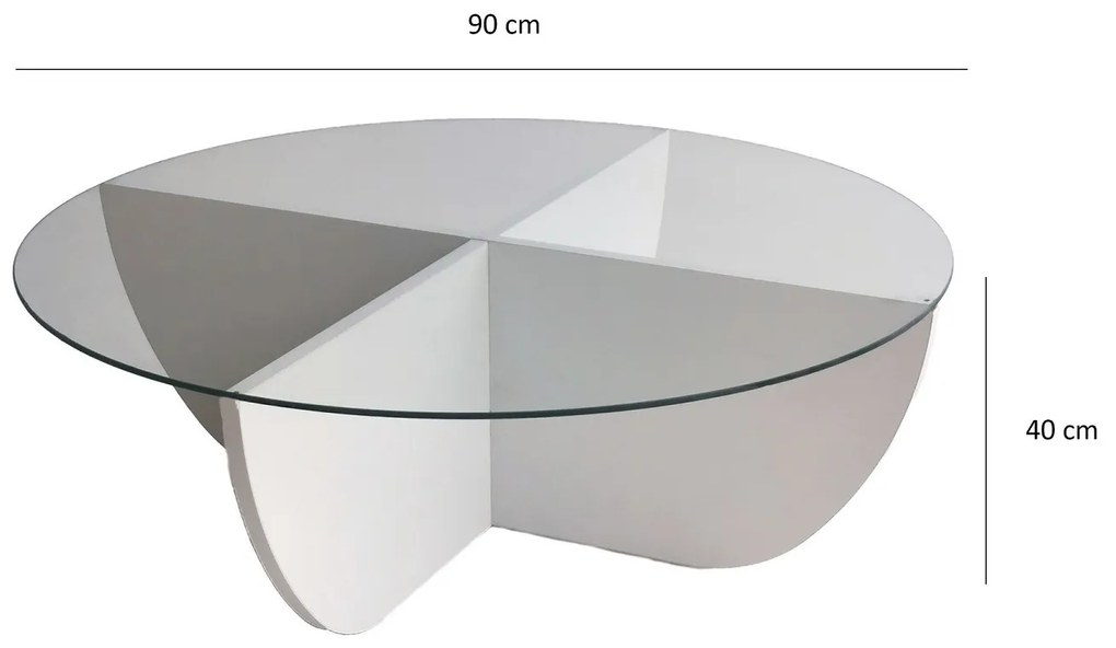 Dizajnový konferenčný stolík Balesego 90 cm biely