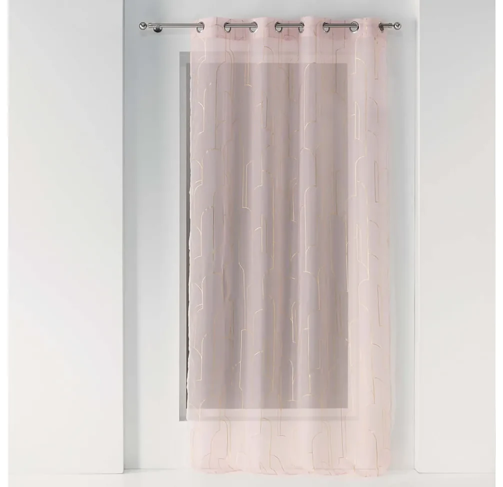 Douceur Záclona na krúžkoch DOMEA 140 x 240 cm Vzorovaná Farba: Sivá