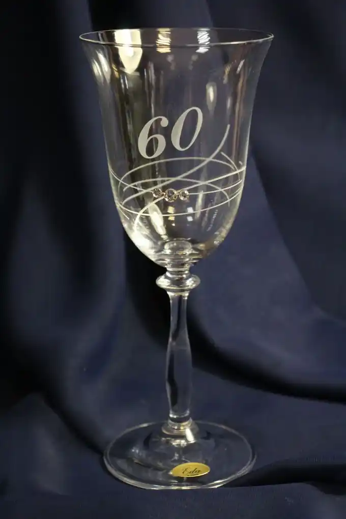 Výročný pohár na 60. narodeniny na VÍNO so Swarovski (350 ml) | BIANO