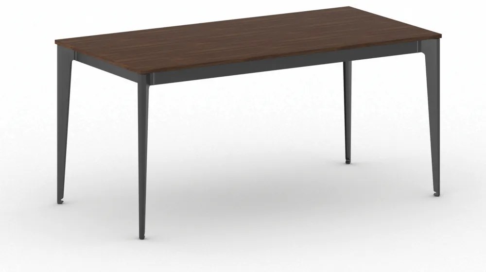 Rokovací kancelársky stôl PRIMO ACTION, 160x80 cm, čierna podnož, orech