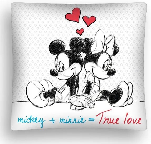 DETEXPOL Obliečka na vankúšik Mickey a Minnie I Love you Polyester 40/40 cm