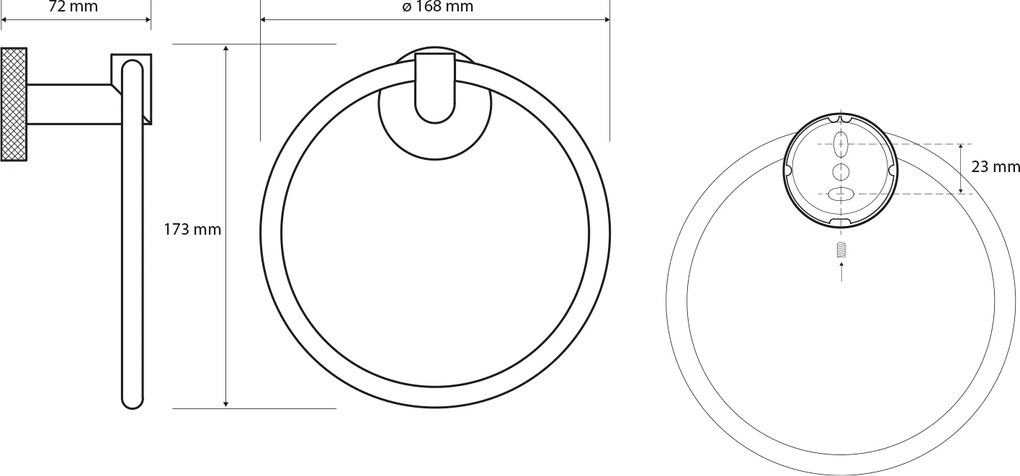 Sapho Sapho, LARISSA držiak uterákov kruh, chróm, WS006