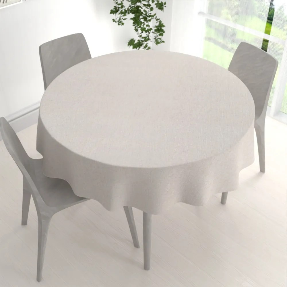 Biante Dekoračný okrúhly obrus BKW-205 Režný žíhaný Ø 110 cm