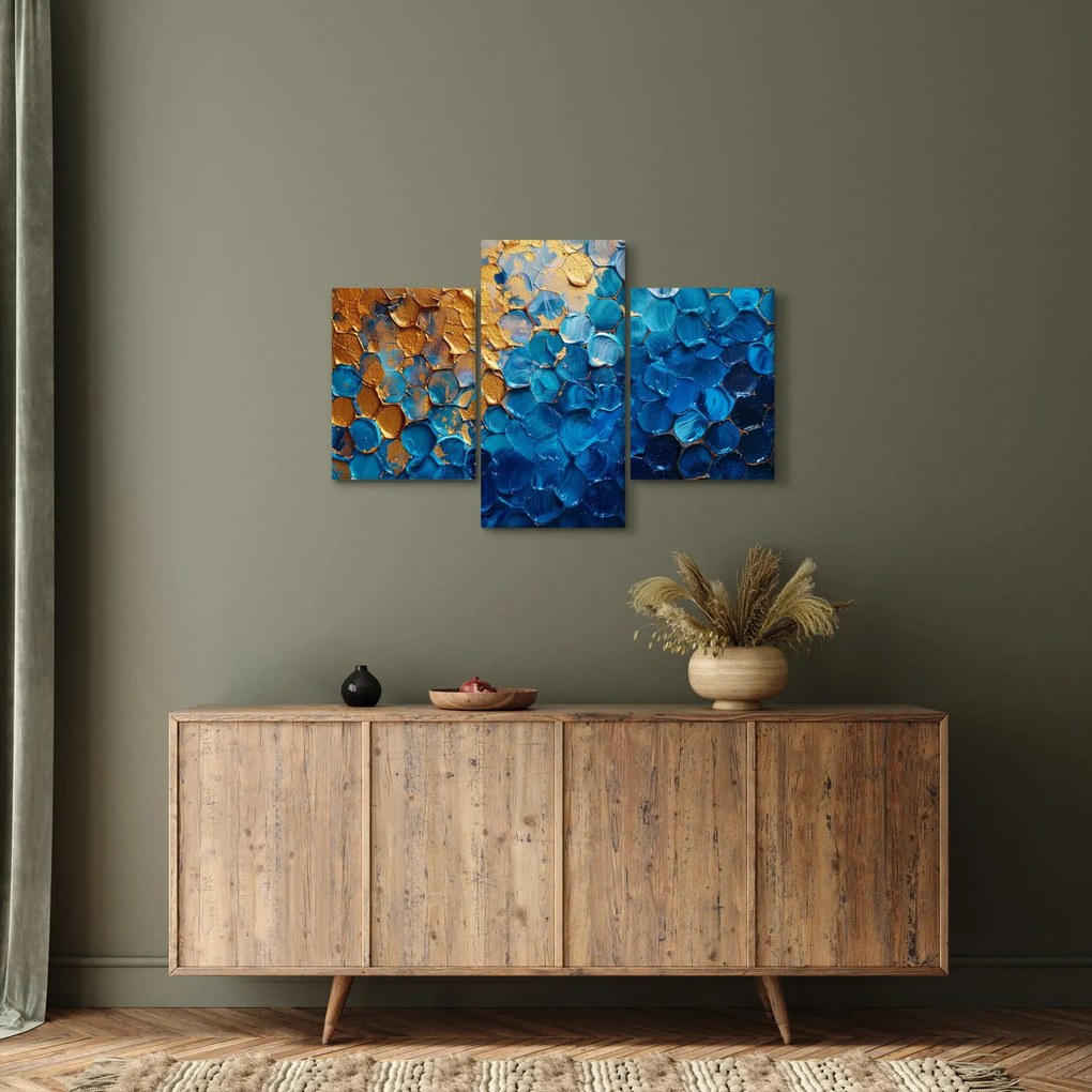 Obraz - Modrozlatá maľba (90x60 cm)
