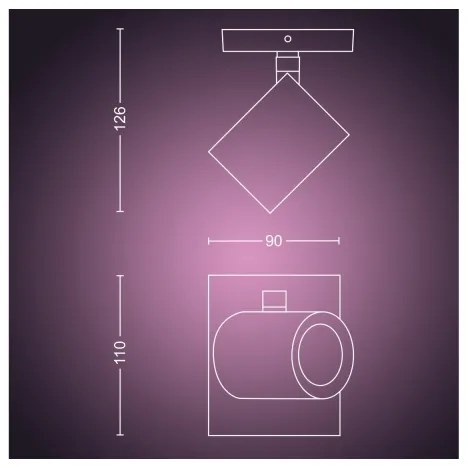 Philips - RGBW LED Stmievateľné bodové svietidlo Hue ARGENTA 1xGU10/4,2W/230V