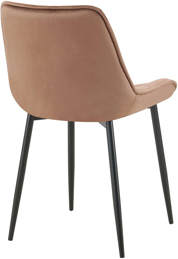 Set 2 jedálenských stoličiek Wallace - zamat - hnedá