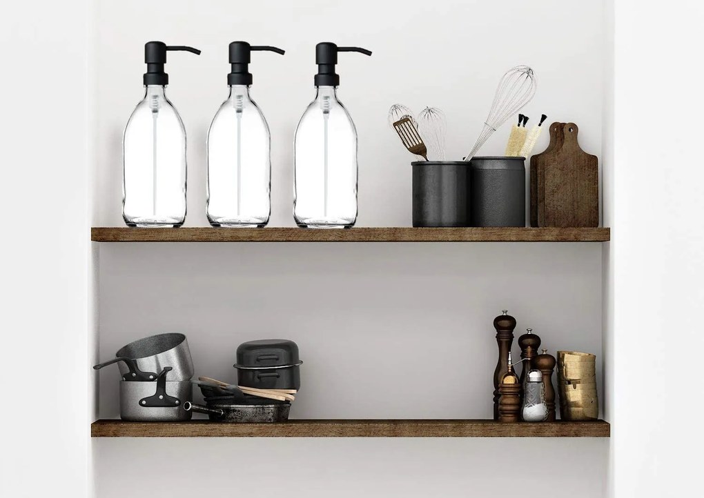 Orion Dávkovač na mydlo/šampón/kondicionér dávkovač - 0,45l DISTRI - číre sklo