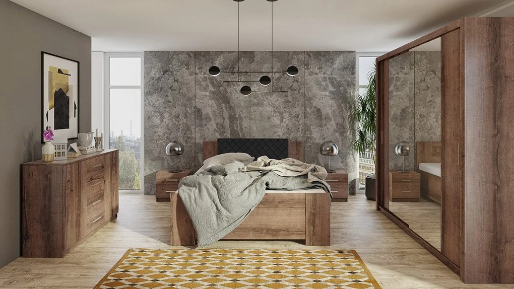 Spálňa Kler VI, Farby: biela / biely + ekokoža soft 020 pik