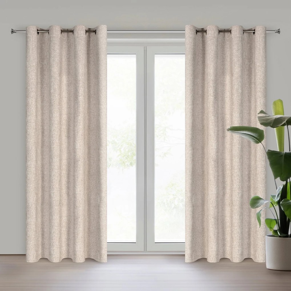 ZÁVES NA KRÚŽKOCH ADELINA 140X250 CM BÉŽOVÁ