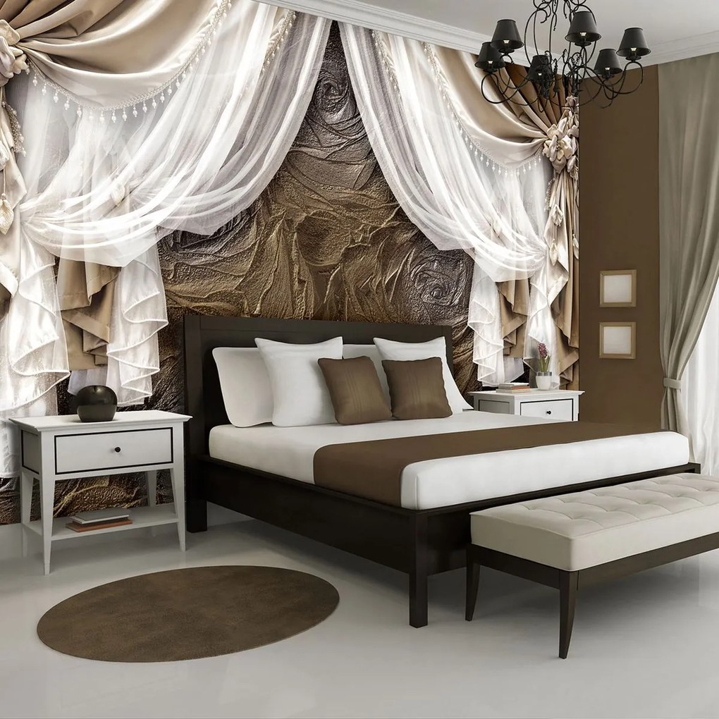 Fototapeta - Hnedá opona (254x184 cm)