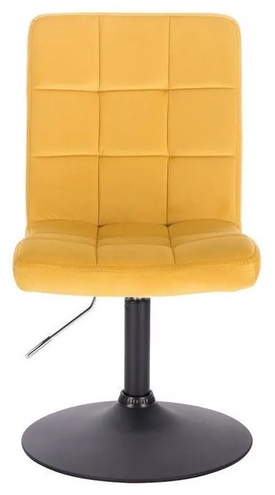 LuxuryForm DESIGN Stolička TOLEDO VELUR na čiernom tanieri - žltá