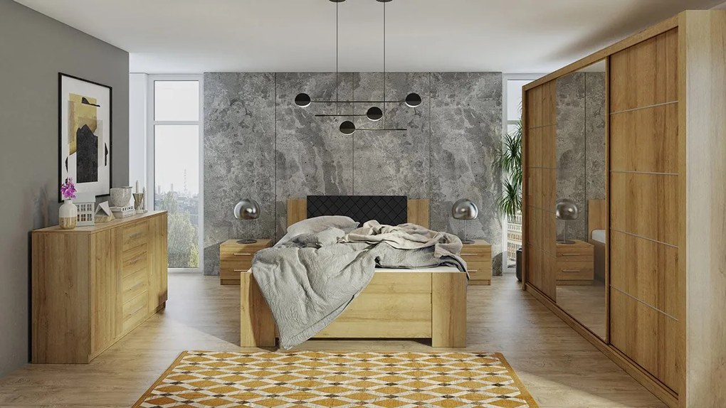 Spálňa Kler IX, Farby: biela / biely + ekokoža soft 011 pik