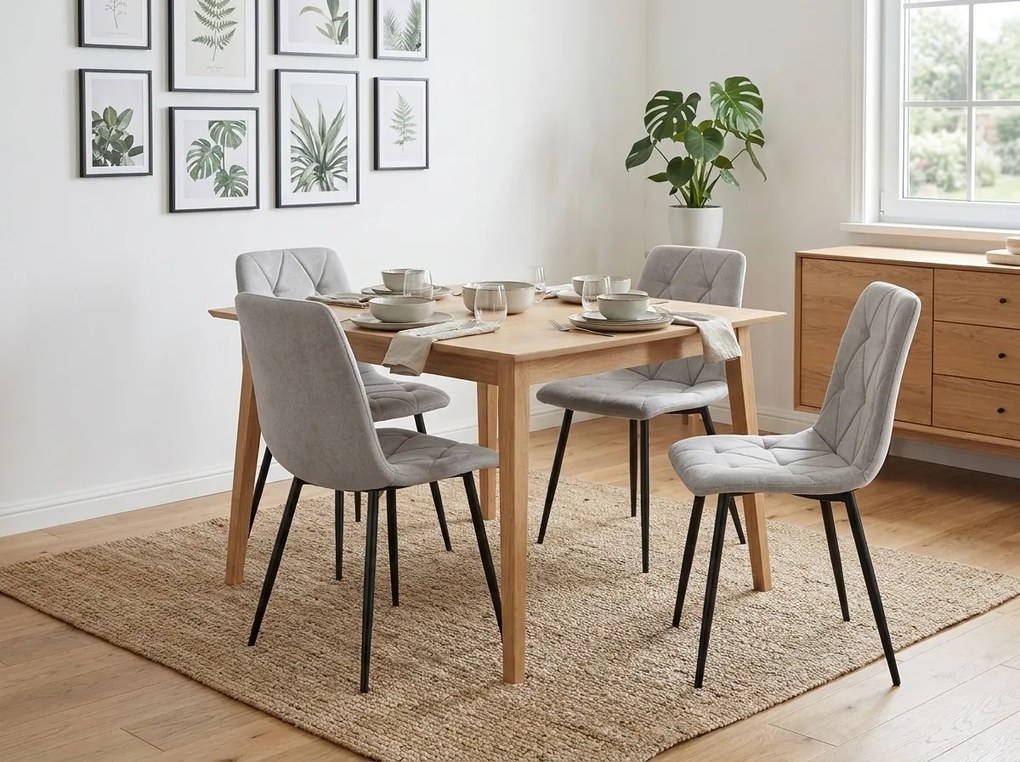 Sivá stolička LIBRA PLATINUM GREY s čiernymi nohami