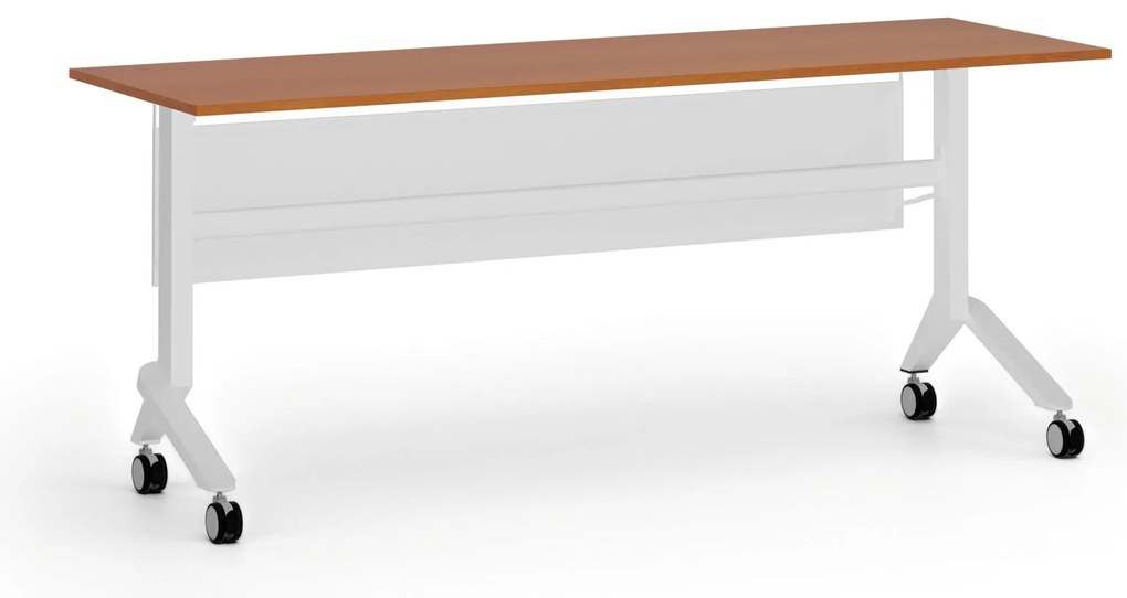 Mobilný stôl PRIMO MOVE, 180x60 cm, biela podnož, čerešňa