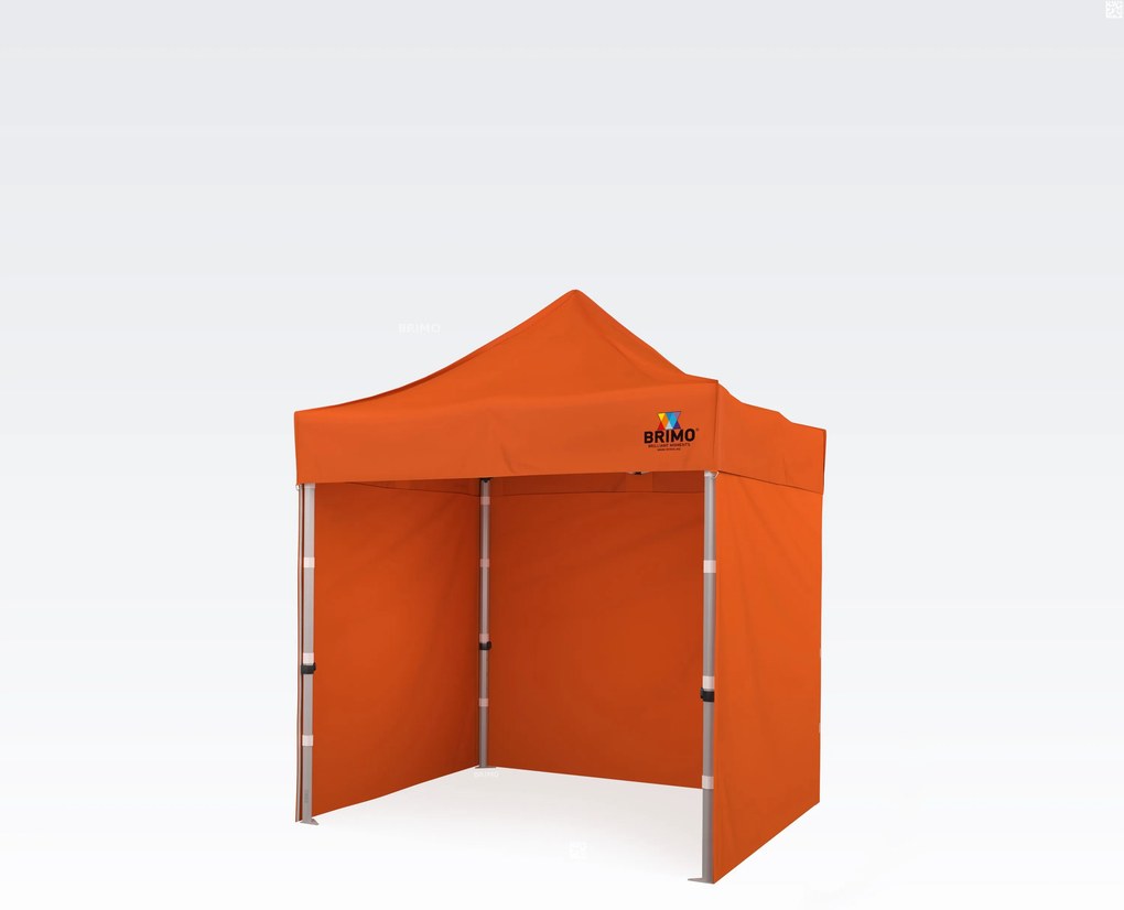 BRIMO Nožnicový párty stan EXCLUSIVE ALU 2x2 m s 3 stenami oranžový