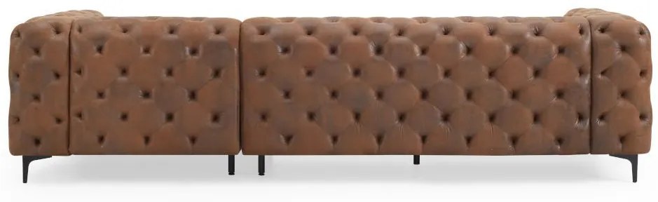 Invicta Interior - Rohová pohovka Chesterfield MODERN BAROQUE 275 cm pravá, starožitná hnedá