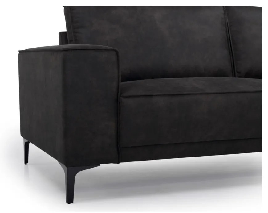 Antracitová rohová pohovka z imitácie kože (pravý roh) Copenhagen – Scandic