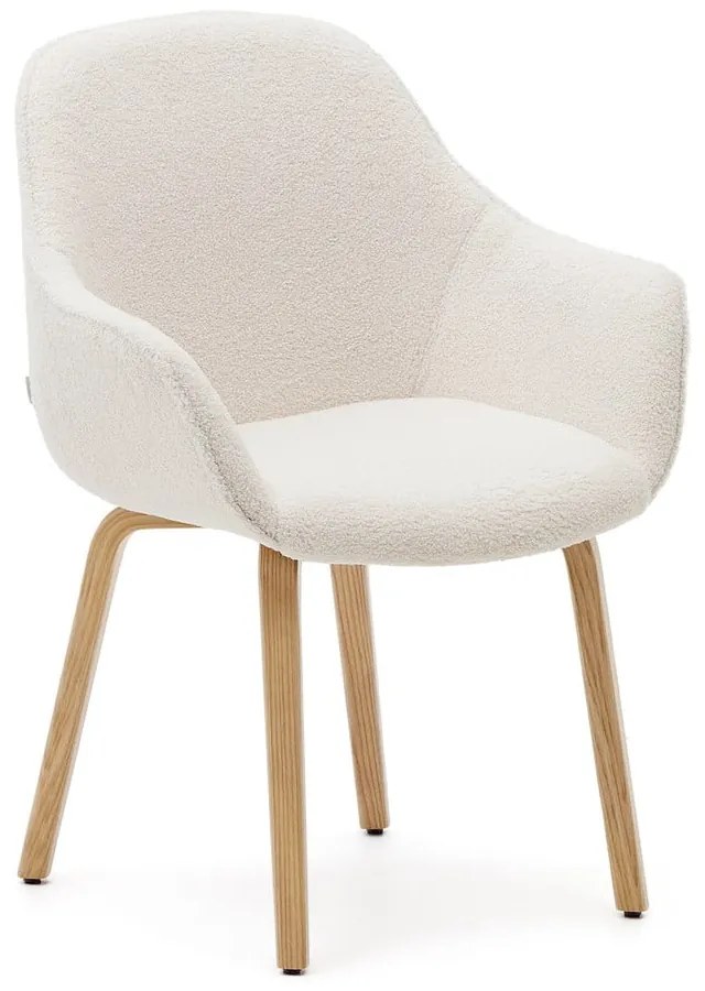 Biele čalúnené jedálenské kreslo Aleli – Kave Home